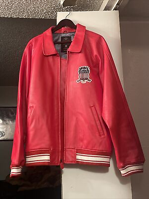 #ad AVIREX U.S.A. CLASSIC ICON LEATHER JACKET IN RED SIZE 3XL