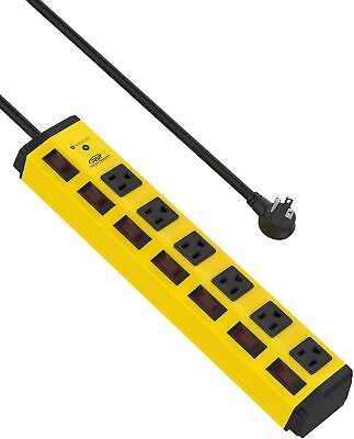 #ad CRST 6FT Power Strip with Individual Switches and Flat Plug 15A 1875W
