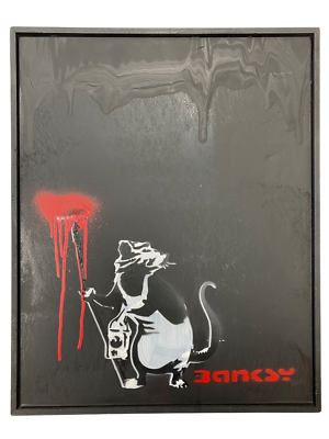 #ad Banksy Graffiti Art Roller Rat Original Modern Pop Art Painting 2017