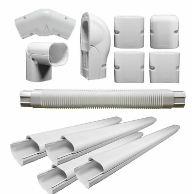 #ad 10 Ft PVC Decorative Line Cover Kit Set amp; Tubing 4quot; For Mini split amp; Central A C