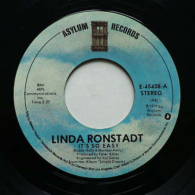 #ad Linda Ronstadt It#x27;s So Easy Lo Siento Mi Vida 45 rpm Vinyl 7quot; Single E 45438