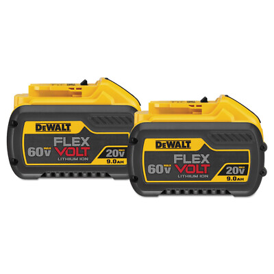 #ad DEWALT DCB6092 2 Pack 20V 60V MAX FLEXVOLT 9 Ah Lithium Ion Battery New