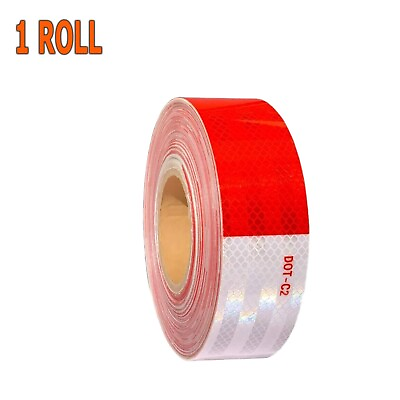 #ad Conspicuity Tape DOT C2 Approved Reflective Trailer Red White 2”x50’ 1 Roll