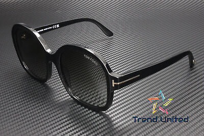 #ad Tom Ford FT1034 01B Plastic Shiny Black Gradient Smoke 57 mm Women#x27;s Sunglasses