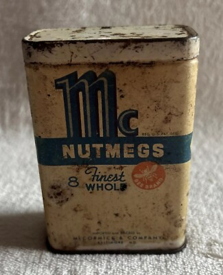 #ad McCormick Spice Whole Nutmeg Vintage Metal Tin.