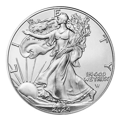 #ad New 2024 American 1 oz .999 Fine Silver Eagle $1 Coin BU Free Shipping