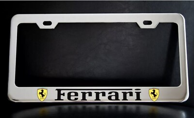 #ad quot;FERRARIquot; License Plate Frame Custom Made of Chrome Plated Metal