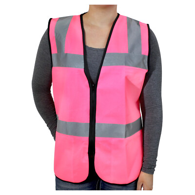 #ad Safety Girl Women#x27;s Non ANSI Pink Safety Vest High Vis Pink