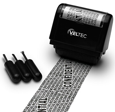 #ad Veltec Identity Protection Anti Theft Roller Guard Stamp w FREE 3 Pack Refills