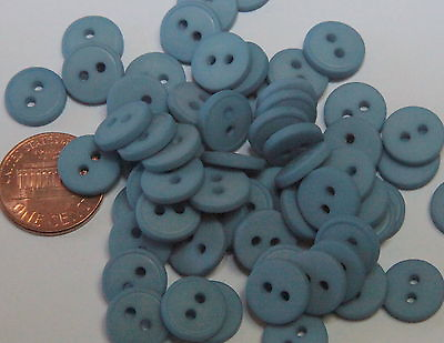 #ad 24 New Small Dusty Blue Matte Plastic Buttons 7 16quot; 11mm # 5127