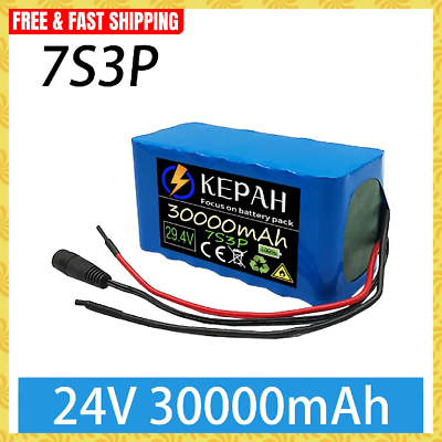 #ad 24V 30Ah 7S3P Battery Lithium Battery Electric Li ion Battery Pack US EU Charger