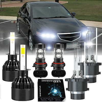 #ad For Acura TSX 2004 2005 2006 2007 2008 LED HID Headlights Hi Low Fog Light Bulbs