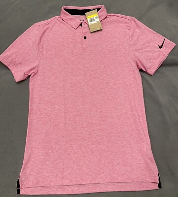 #ad Nike Dri FIT Tour Heather Golf Polo Shirt Pink Mens S FJ643 615 New $80