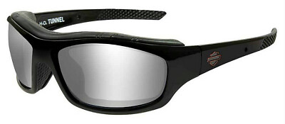 #ad Harley Davidson® Tunnel Sunglasses Silver Flash Gray Lens Black Frame HDTNL01