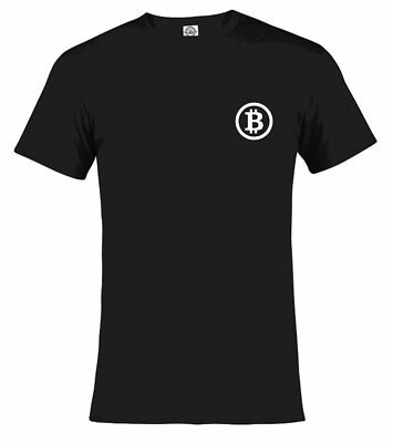 #ad Black Bitcoin Logo Crypto T Shirt Men#x27;s Shirt Brand New Size Small Med Large XL