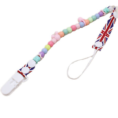 #ad Soother Holder Comfortable Multifunctional Colorful Beaded Pacifier Clip Smooth
