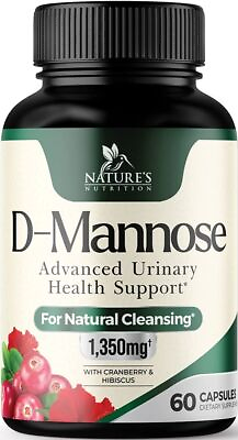 #ad Natural D Mannose 1350mg with Cranberry Extra Strength Urinary Health Organic