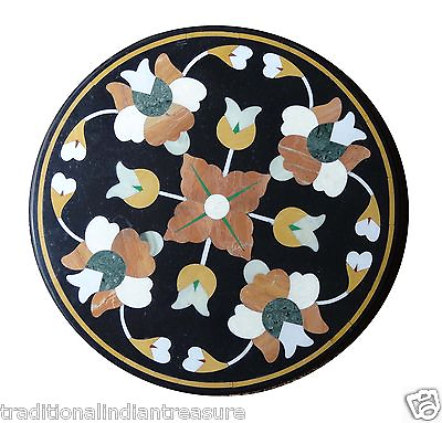 #ad Size 12quot;x12quot; Black Coffee Marble Table Top Marquetry Mosaic Home Decor Gifts Art