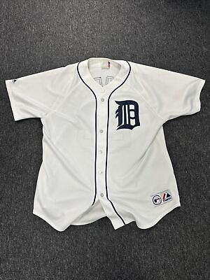 #ad Detroit Tigers Curtis Granderson #28 Authentic MLB Majestic White Jersey Size 2X
