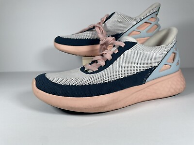 #ad Kizik Athens Bahama Blue White Pink Hands Free Sneakers Shoe Size W8 6.5M