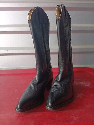 #ad Tony Lama VL1974 Black Pampas Leather Cowboy Boots 8 B Womens