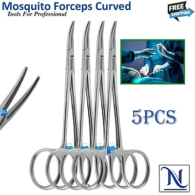 #ad Dental Hemostat Locking Forceps Mosquito 5.5quot; Surgical Curved Instruments