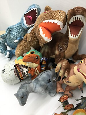 #ad LOT of 52 Jurassic Park Jurassic World Dinosaurs T Rex Plush Toy Figures Used