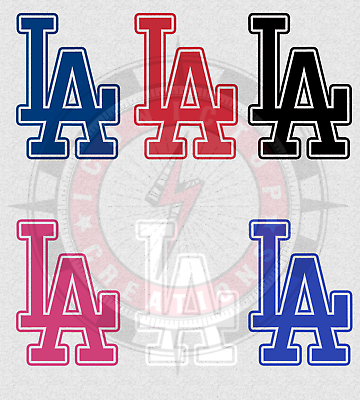 #ad Los Angeles Dodgers Decal LA Logo With Outline