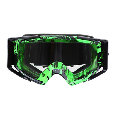 #ad Motorcycle Goggles Anti Sand Glasses ATV Windproof Eyewear Green Frame Clear Len $22.47