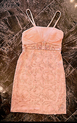 #ad Sue Wong Nocturne Soft Pink Cocktail Dress Size 8