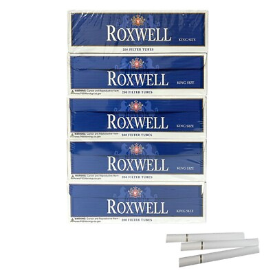 #ad Roxwell Pre Rolled Tubes King Size Blue Cigarette Filter Tubes 5 Box of 200 Pack