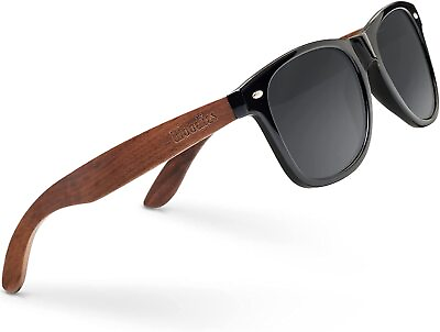 #ad WOODIES Walnut Wood Sunglasses with Dark Polarized Lenses 100% UVA UVB Ray Prote