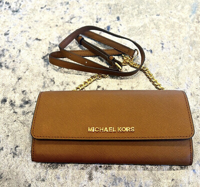 #ad Women#x27;s New Michael Kors Leather WalletCrossbody bag FREE SHIPPING $168