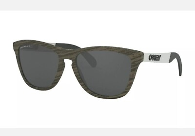 #ad Oakley Frogskin Mix Sunglasses Woodgrain w Prizm Black Polarized