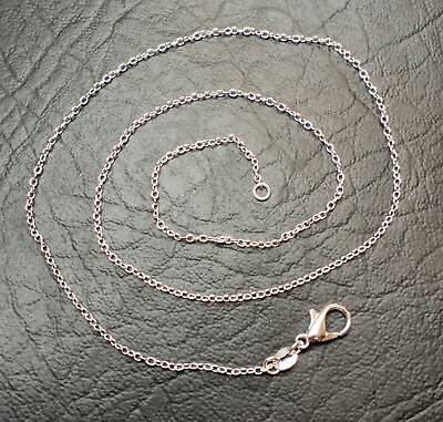 #ad SHARP 925 SILVER PLATED MEN#x27;S WOMEN#x27;S 1MM 22quot; CLASSIC PENDANT CHAIN DAINTY SHINY
