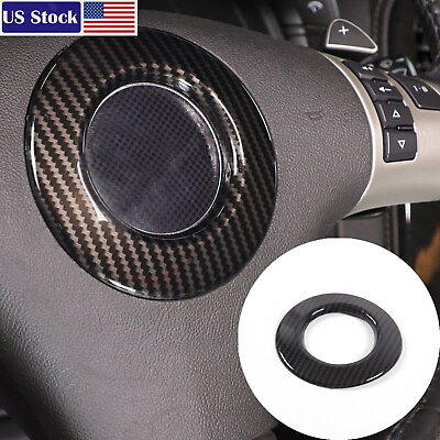#ad Carbon fiber Style Steering Wheel Logo Ring Trim Fit For Corvette C6 2005 13 US