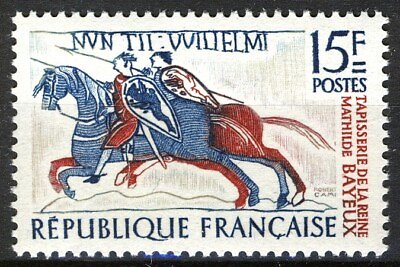 #ad France 1958 Knight on horse part from Bayeux Tapestry VF MNH Mi 1209 $0.99