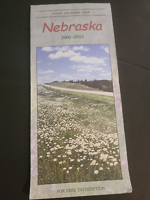 #ad NEBRASKA State Travel Transportation Road Map Vintage 2001 2002