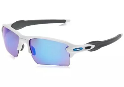 #ad Oakley Men#x27;s Flak 2.0 XL Rectangular Polished White Prizm Sapphire Sunglasses