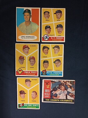 #ad 6 Topps Baseball 1958 1960 Coach and World Series Cards