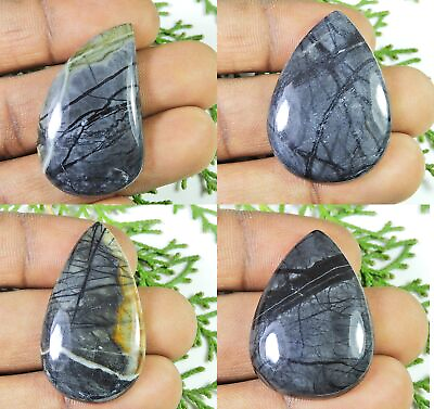 #ad 164.80Cts. Natural Picasso Jasper 4Pcs Pear Crystal Loose Gemstone 39 39MM