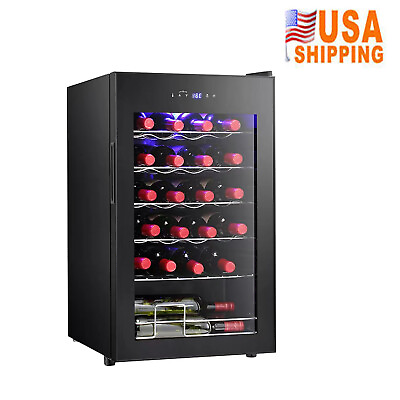 #ad Wine Cooler Refrigerator 24 Bottles Compressor Free Standing Beverage Wine Fride