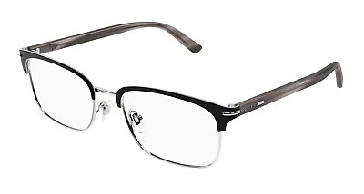 #ad NEW Gucci GG1448o 003 Silver Havana Eyeglasses $237.49