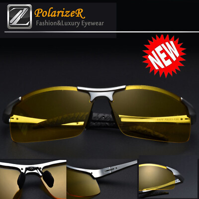 #ad Tac HD Polarized Night Vision glasses Men Driving Sport Pilot Aviator sunglasses