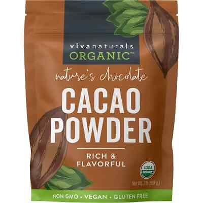 #ad Viva Naturals Organic Cacao Powder Nature#x27;s Chocolate 2 lb 907g Free Shipping