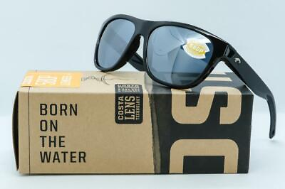 #ad NEW COSTA DEL MAR BAYSIDE Sunglasses Black Grey Silver Mirror 580P lens