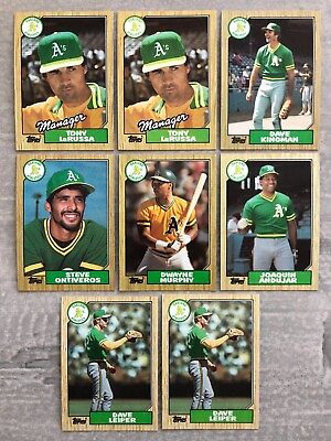 #ad Lot of 8 1987 Topps Oakland Athletics A#x27;s quot;Wrong Backquot; Baseball Error Cards $8.95