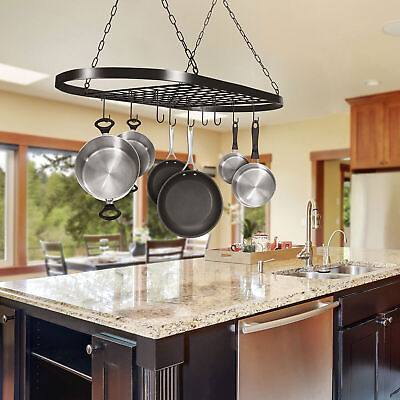 #ad Hanging Pot Holder Pan Hanger Iron Kitchen Rack Cookware Organizer Storage Shelf