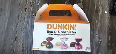 #ad Dunkin#x27; Box O Chocolates Candy Boston Kreme Strawberry Brownie 5 oz 06 2024
