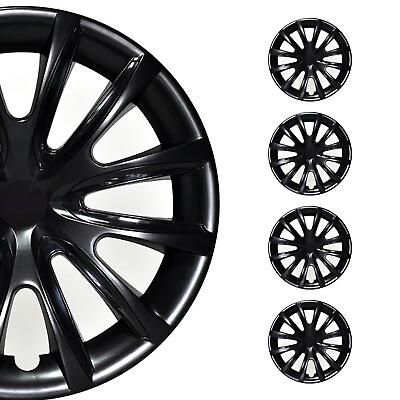 #ad 15quot; Wheel Covers Hubcaps for Nissan Black Gloss